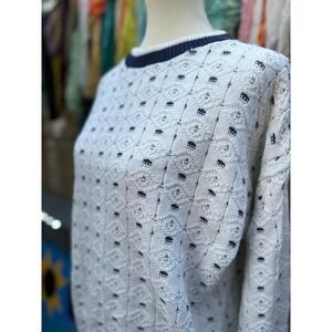 Vintage 80s/90s John Weitz Hand Framed Sweater | Cotton Academia Knit M